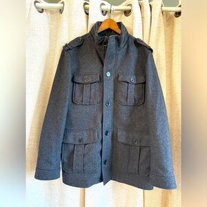 Express Charcoal Wool Blend Jacket